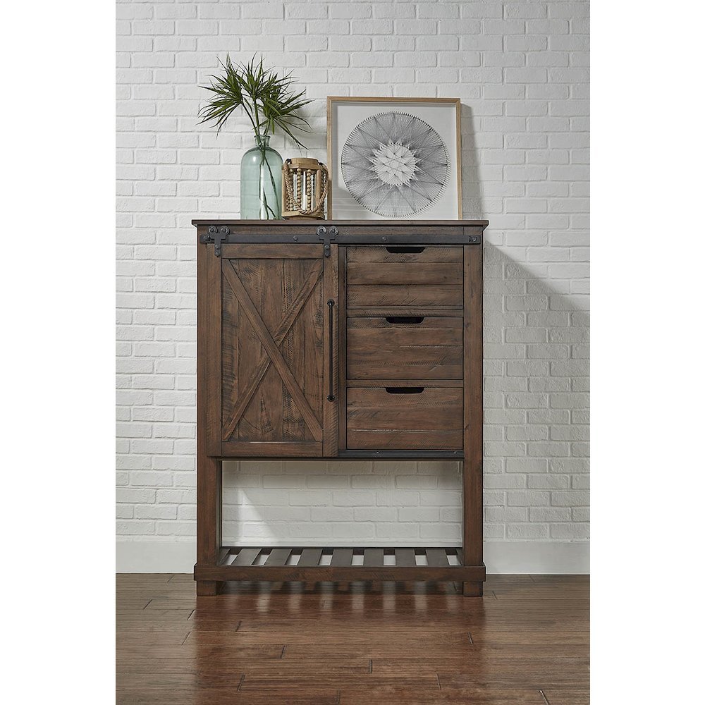 Sun Valley Barn Door Chest, Rustic Timber Finish. Picture 6