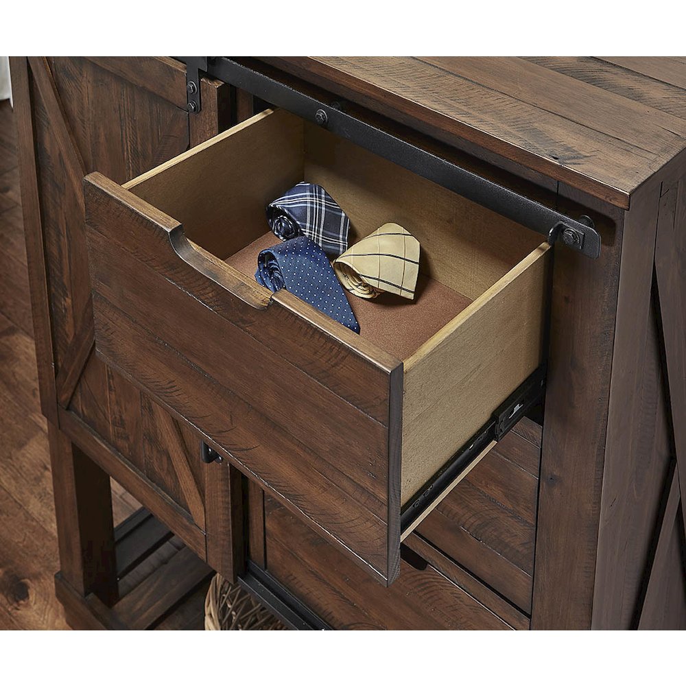 Sun Valley Barn Door Chest, Rustic Timber Finish. Picture 4