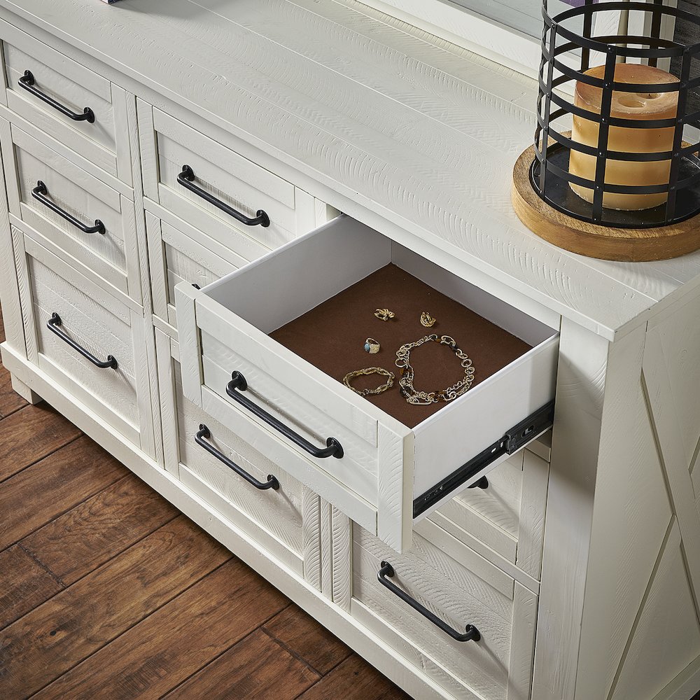 Sun Valley 9-Drawer Dresser, White Finish. Picture 3