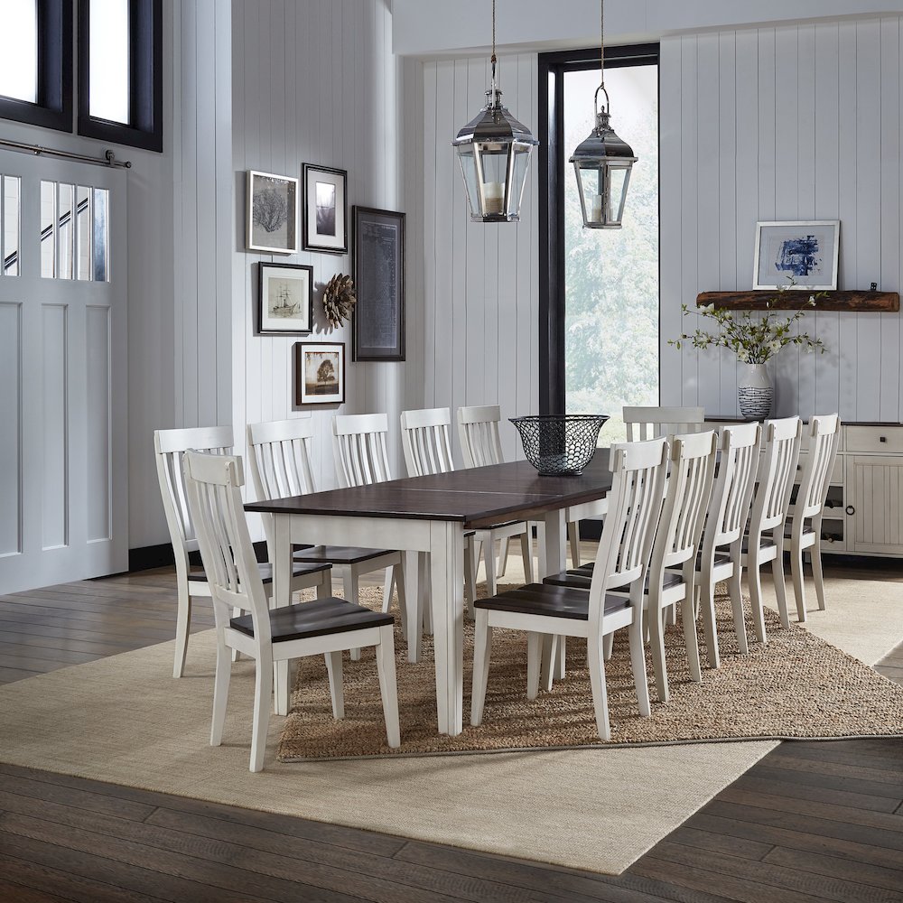 Toluca 60" - 132" Rectangular Leg Table with (3) 24" Self-Storing Leaves. Picture 5