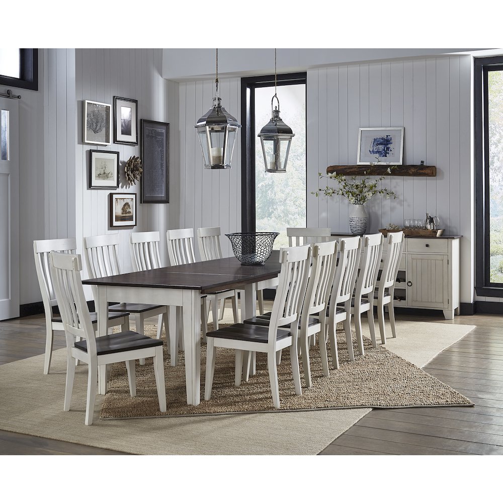 Toluca 60" - 132" Rectangular Leg Table with (3) 24" Self-Storing Leaves. Picture 8