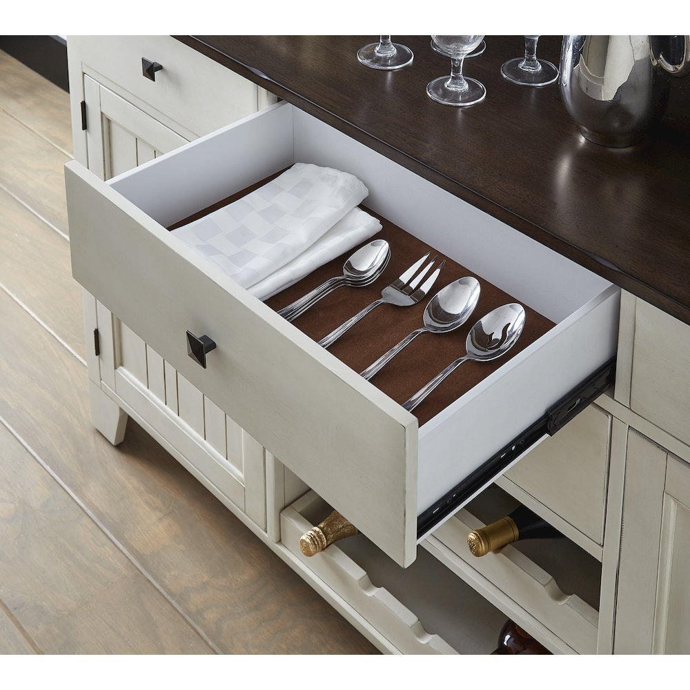 Toluca 66" Server, Chalk / Cocoa Bean. Picture 6