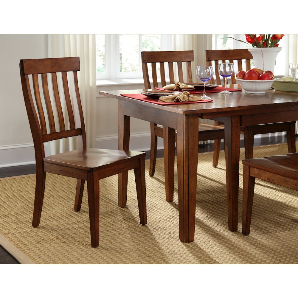 Toluca Slatback Side Chair, Rustic Amber. Picture 2