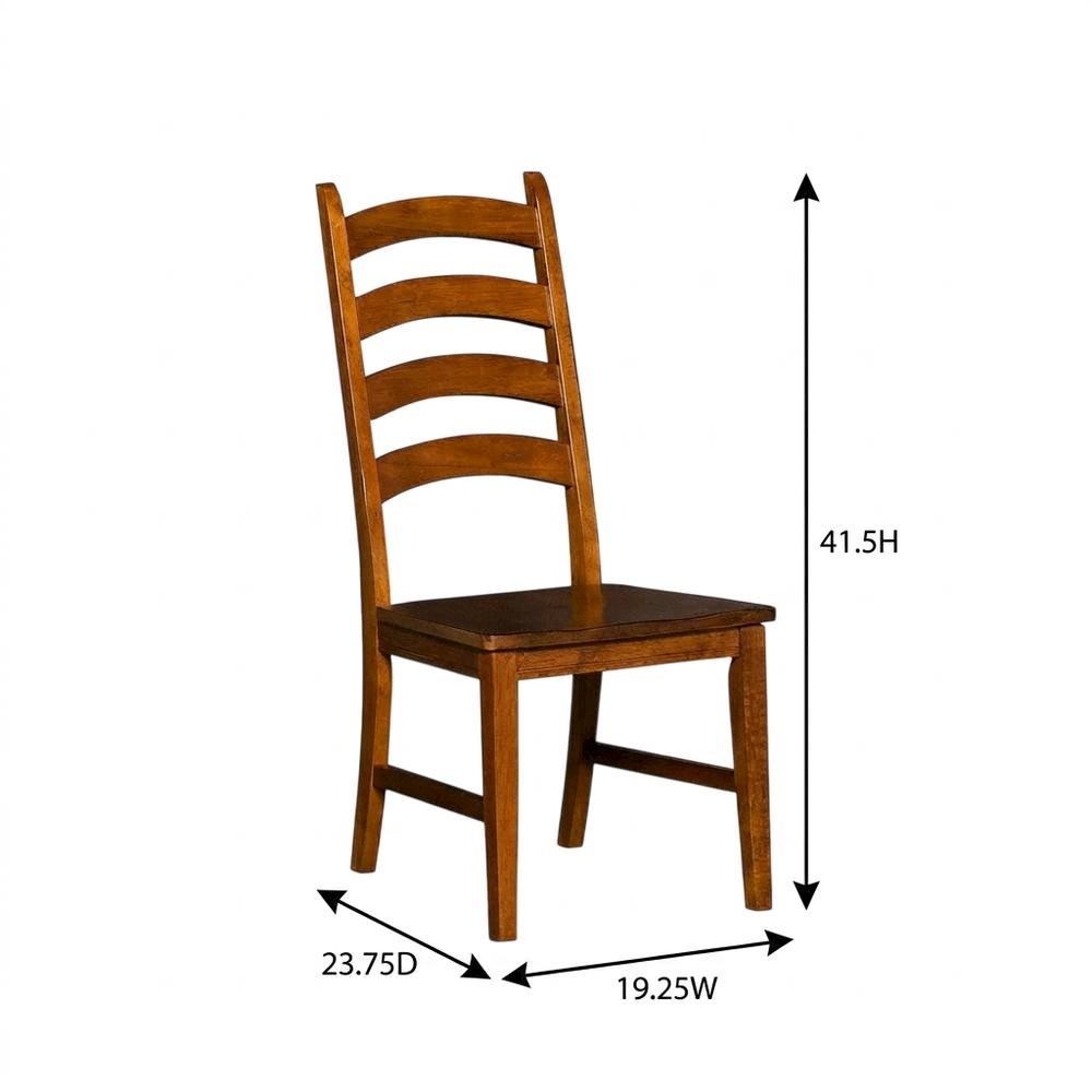 Rustic Amber Side Chair with Distressed Finish and Solid Rubberwood Construction. Picture 9