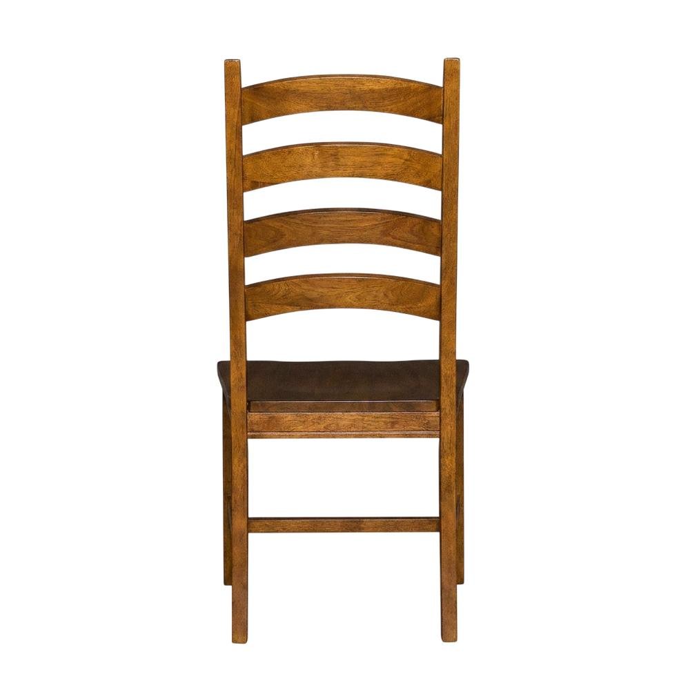 Rustic Amber Side Chair with Distressed Finish and Solid Rubberwood Construction. Picture 5