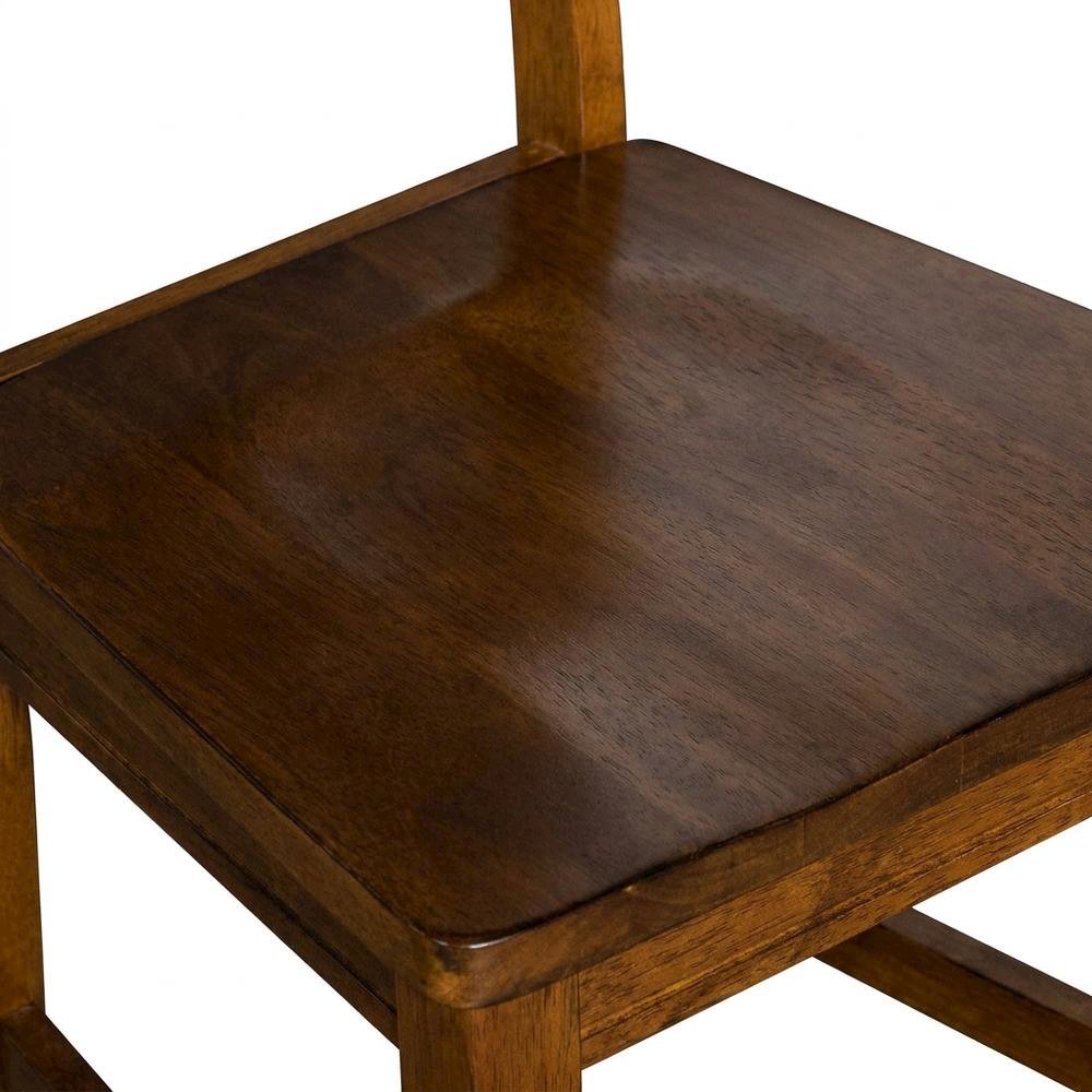 Rustic Amber Side Chair with Distressed Finish and Solid Rubberwood Construction. Picture 7