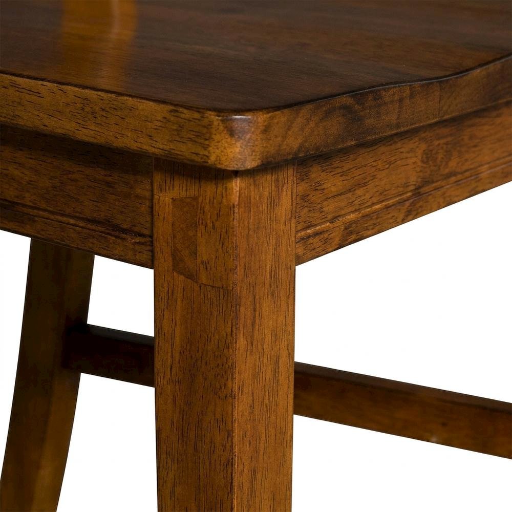 Rustic Amber Side Chair with Distressed Finish and Solid Rubberwood Construction. Picture 8