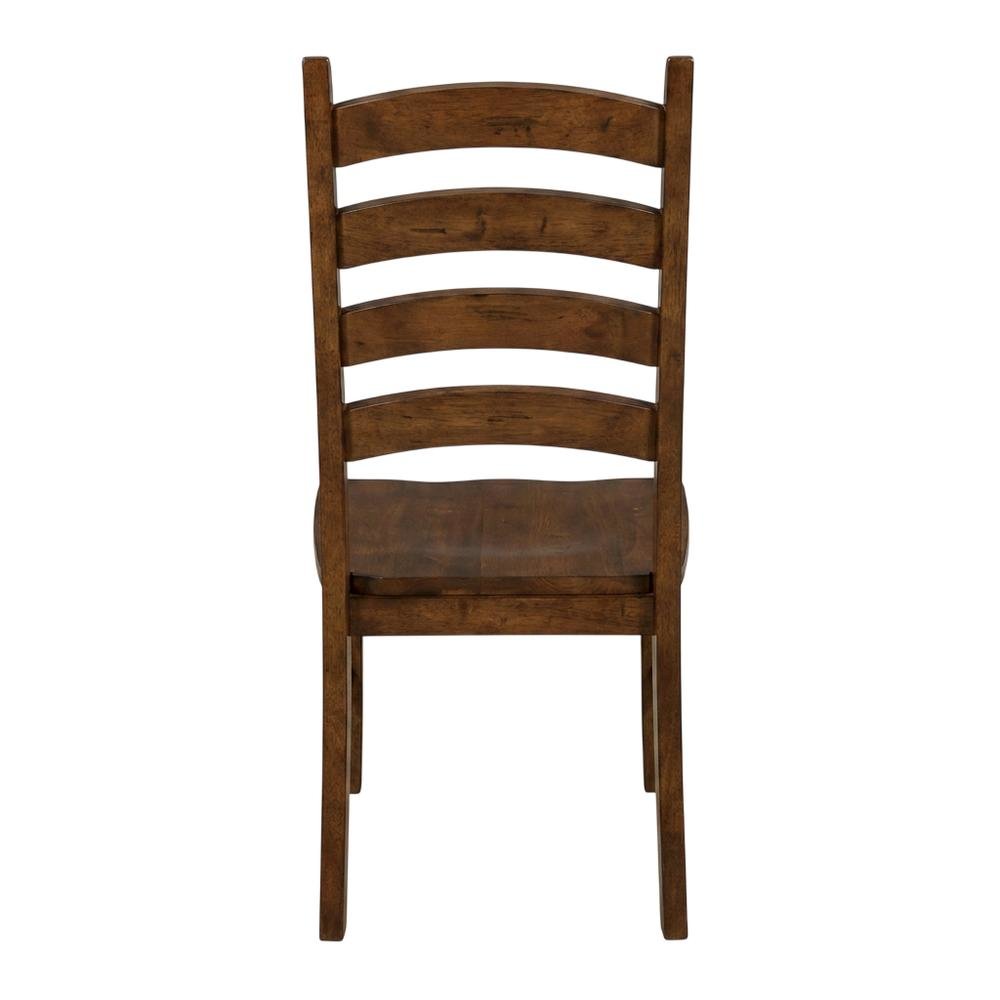 Rustic Amber Side Chair with Distressed Finish and Solid Rubberwood Construction. Picture 6