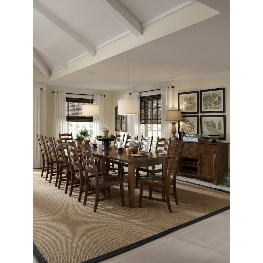 Toluca 61.25" - 133.25" Rectangular Leg Table with (3) 24" Self-Storing Leaves. Picture 5