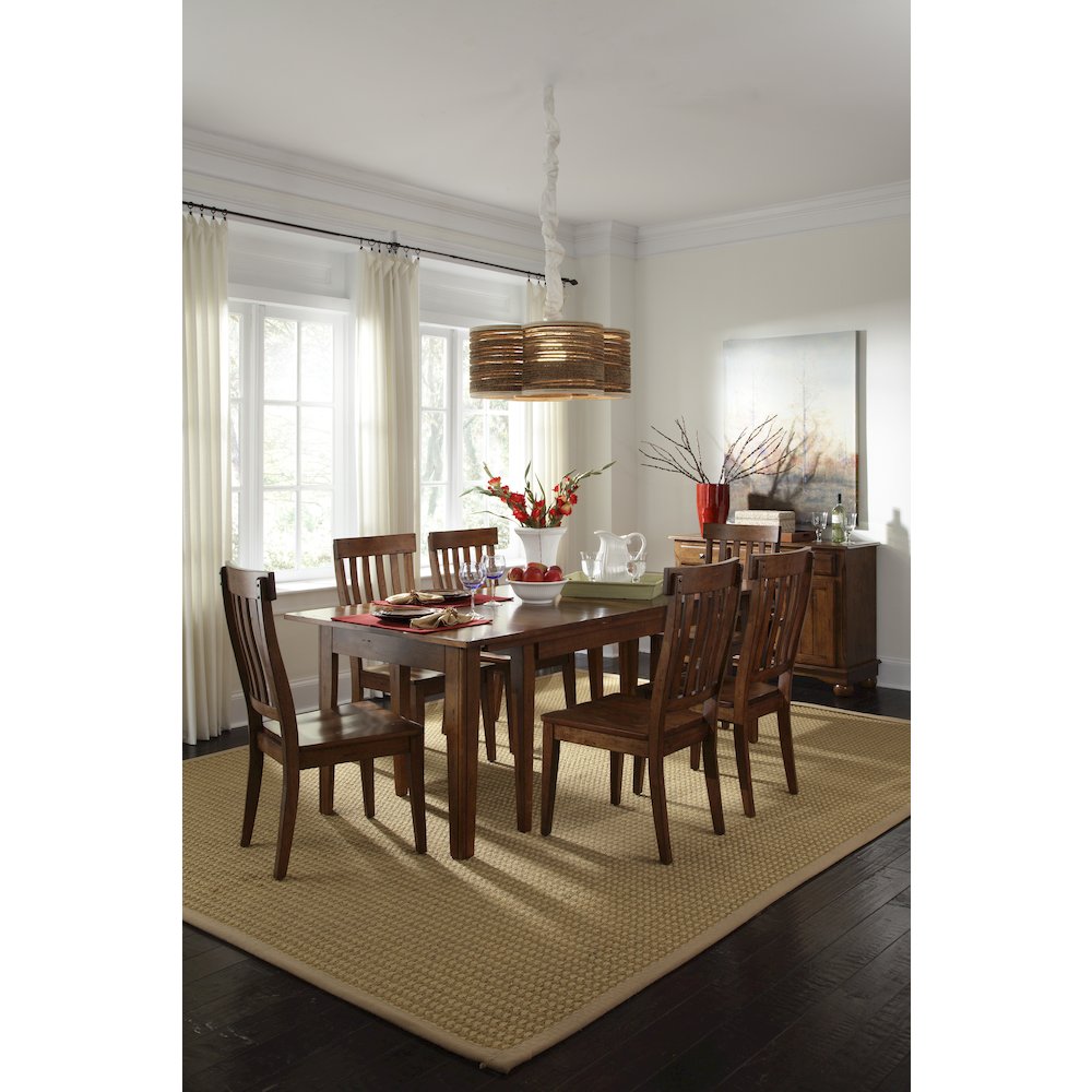 Toluca 61.25" - 133.25" Rectangular Leg Table with (3) 24" Self-Storing Leaves. Picture 7