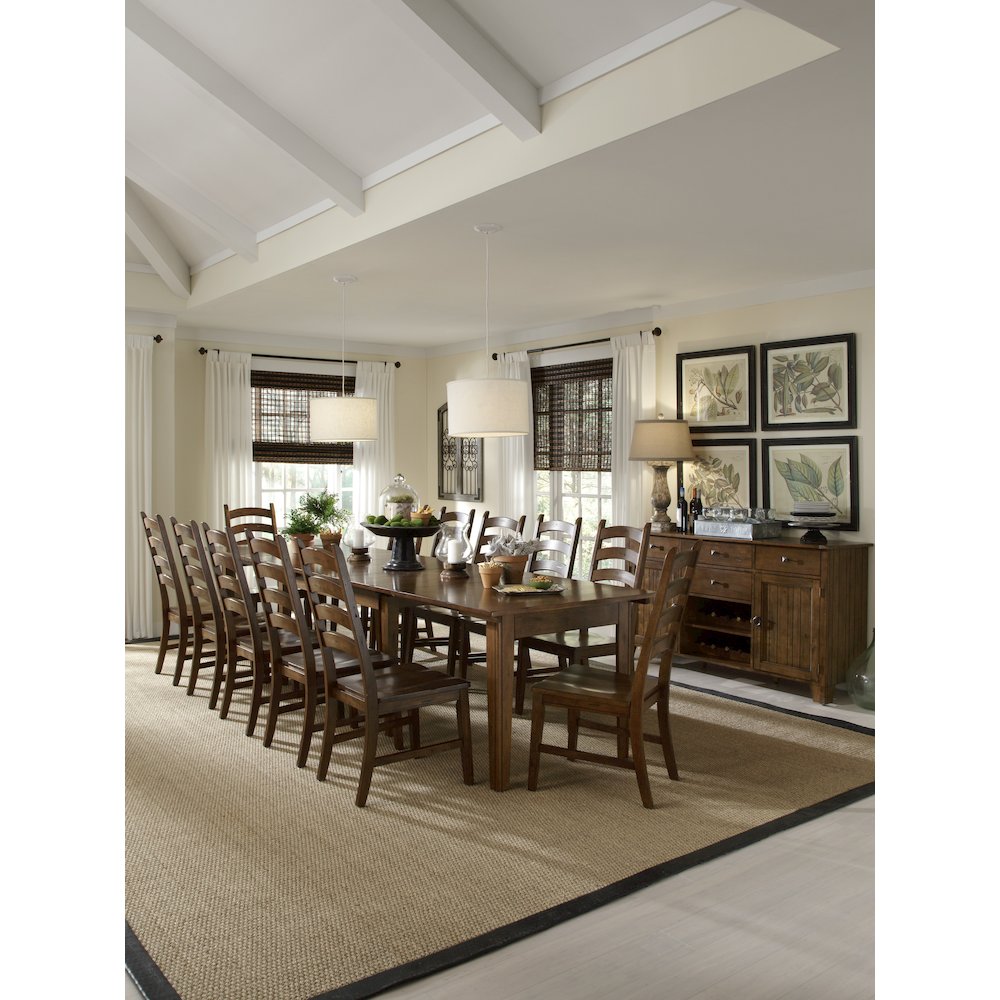 Toluca 61.25" - 133.25" Rectangular Leg Table with (3) 24" Self-Storing Leaves. Picture 8