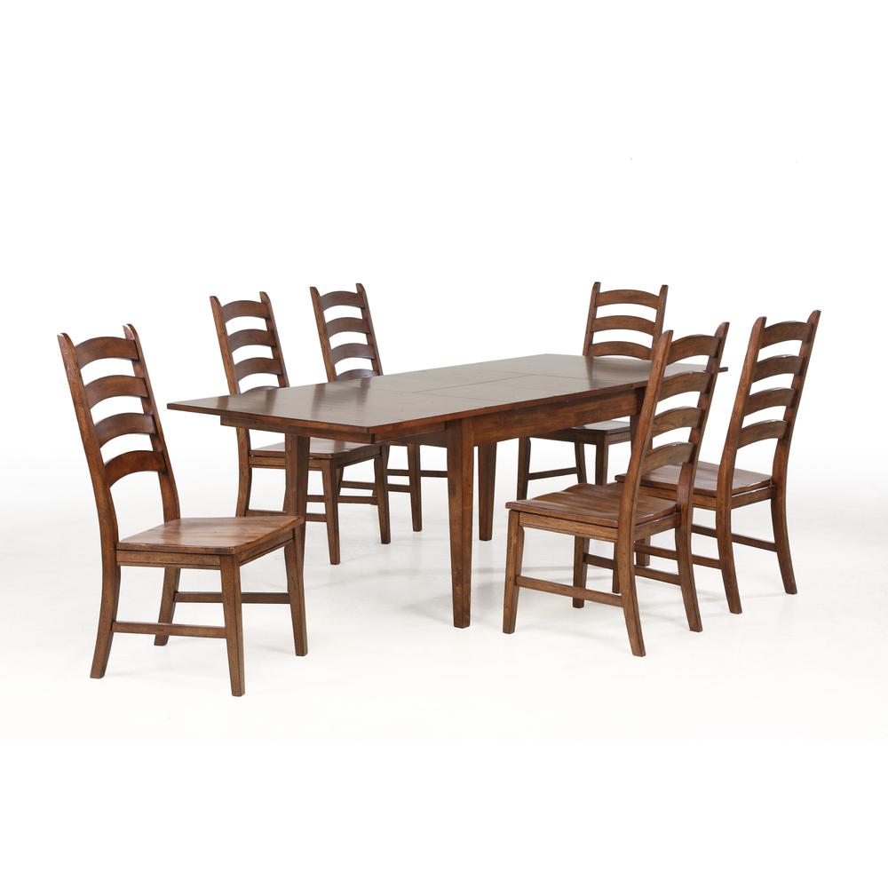 Rustic Amber Rectangular Dining Table with Self-Storing Leaves, Belen Kox. Picture 5