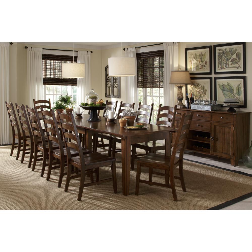 Rustic Amber Rectangular Dining Table with Self-Storing Leaves, Belen Kox. Picture 8