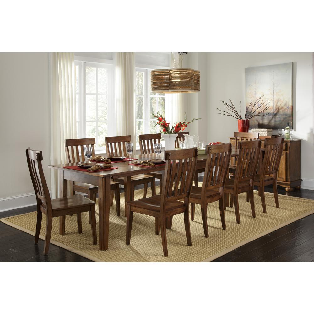 Rustic Amber Rectangular Dining Table with Self-Storing Leaves, Belen Kox. Picture 9