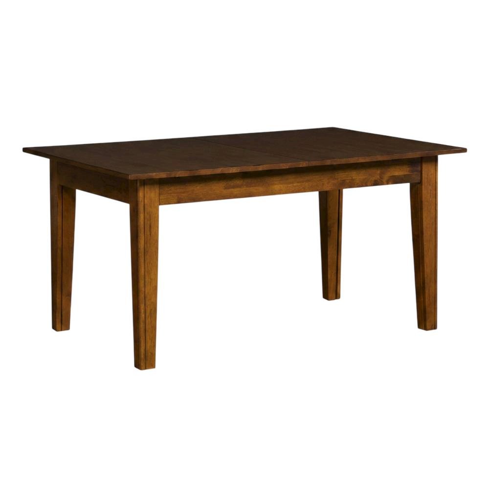 Rustic Amber Rectangle Dining Table with Distressed Finish and Adjustable Length. Picture 1
