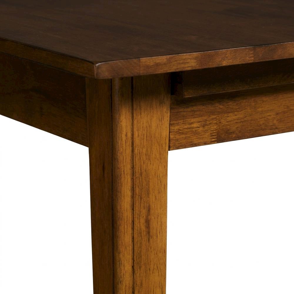 Rustic Amber Rectangle Dining Table with Distressed Finish and Adjustable Length. Picture 6