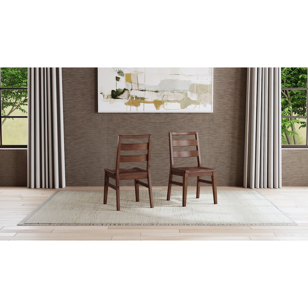 Voss Ladderback Chair with Wood Seat (2 pack), Sable. Picture 4
