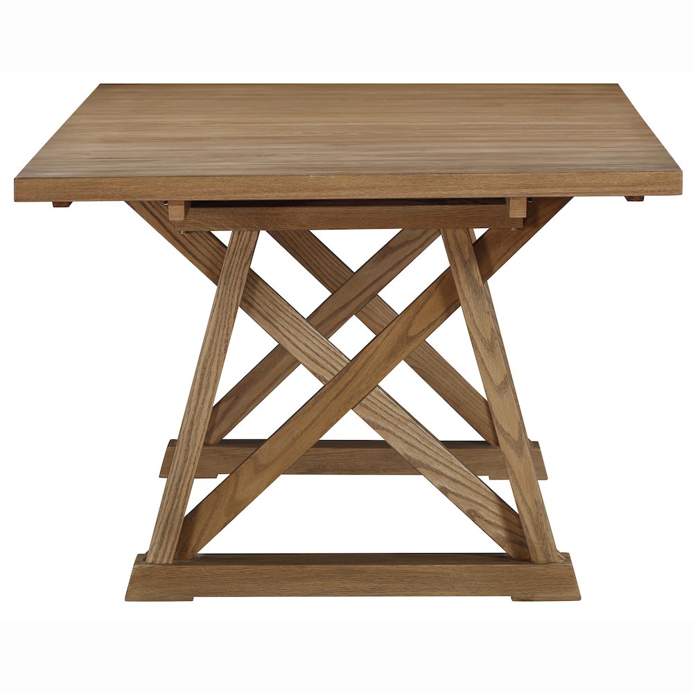 Weston Trestle Table with (1) 18" Sefl-Storing Leaf, Acorn. Picture 5