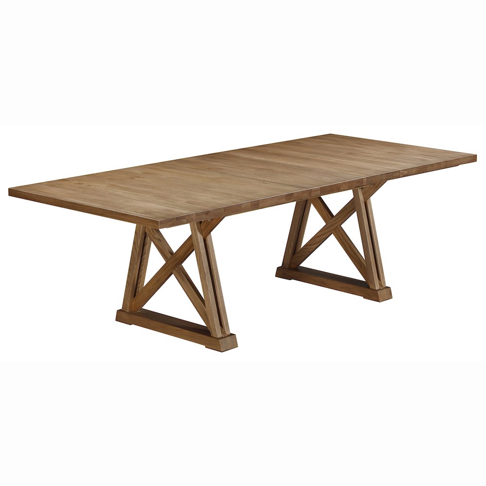 Weston Trestle Table with (1) 18" Sefl-Storing Leaf, Acorn. Picture 4