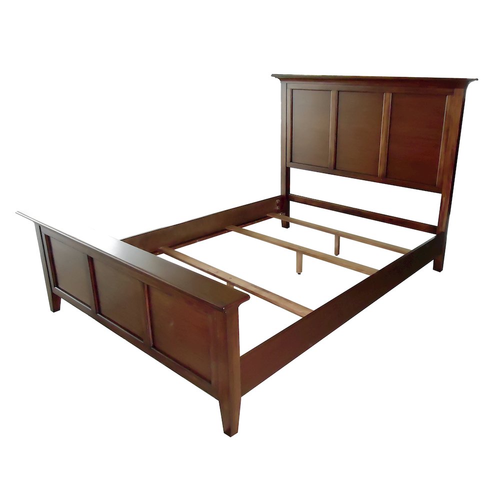 Westlake Queen Mansion Bed, Cherry Brown Finish. Picture 1