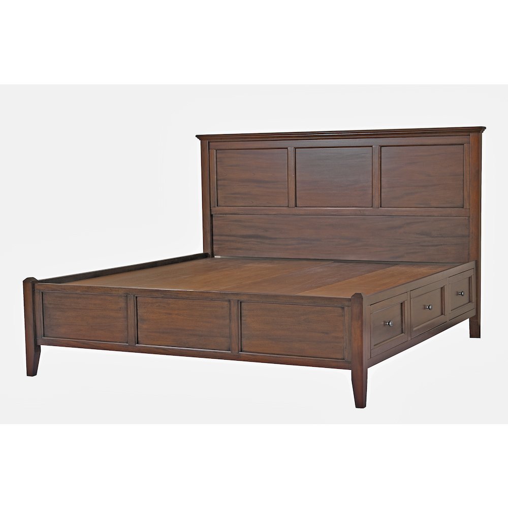 Westlake Queen Storage Bed, Cherry Brown Finish. Picture 1