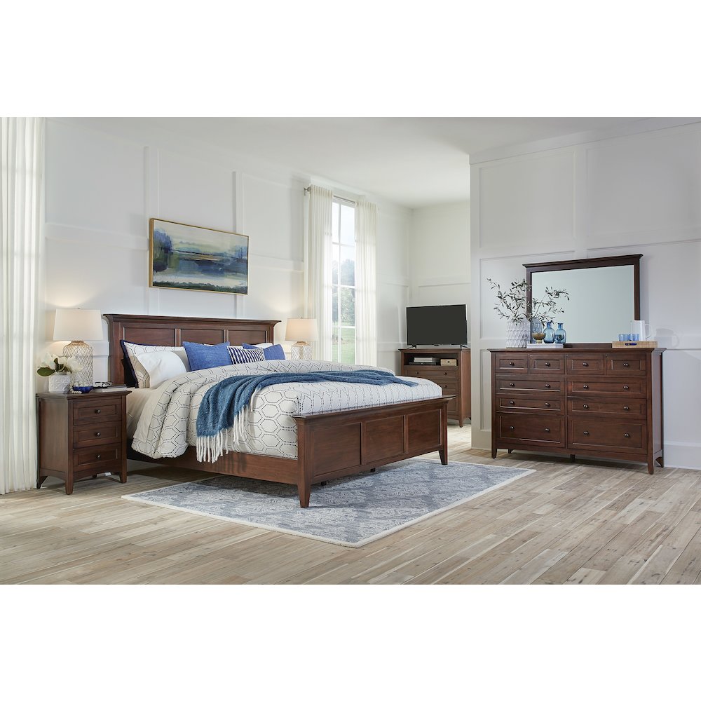 Westlake King Mansion Bed, Cherry Brown Finish. Picture 5
