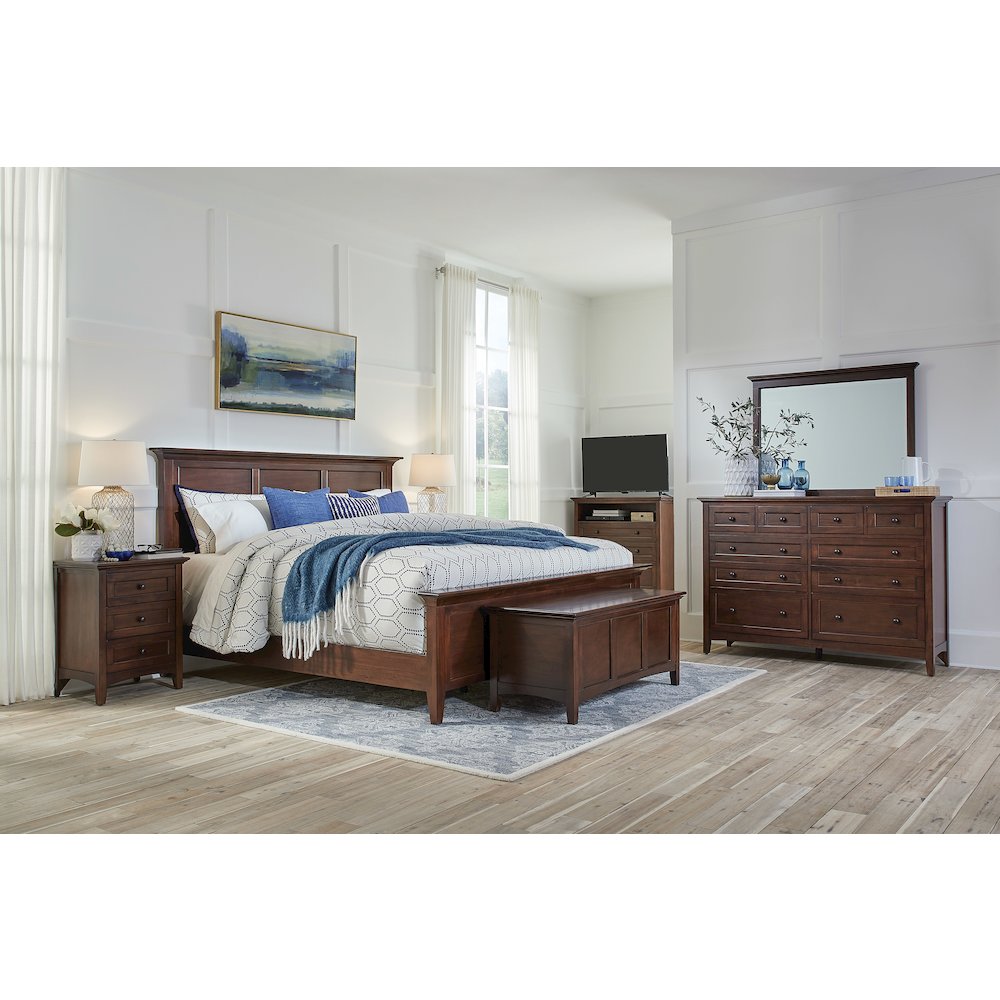 Westlake King Mansion Bed, Cherry Brown Finish. Picture 6