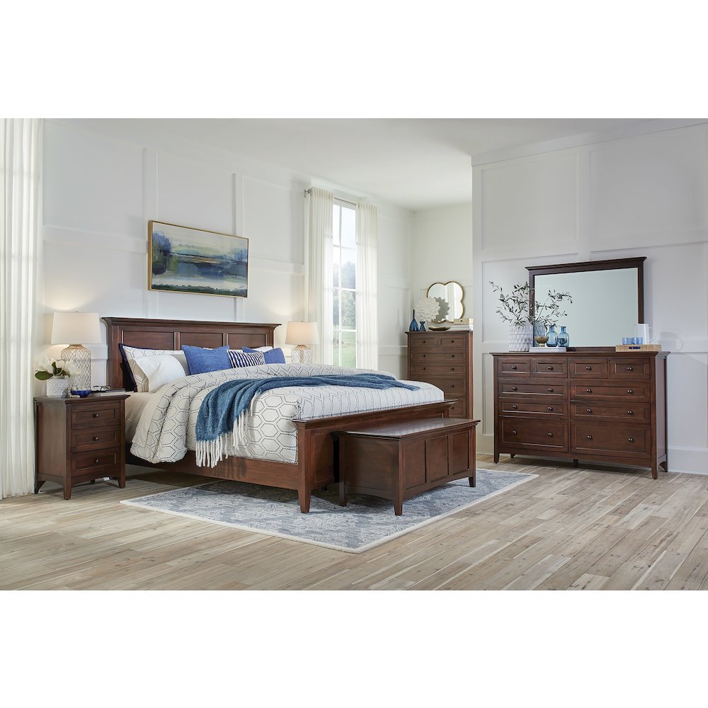 Westlake King Mansion Bed, Cherry Brown Finish. Picture 7