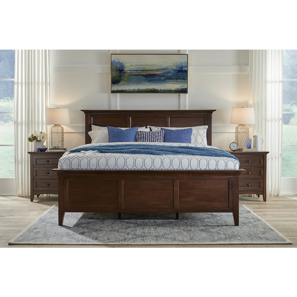 Westlake King Mansion Bed, Cherry Brown Finish. Picture 8