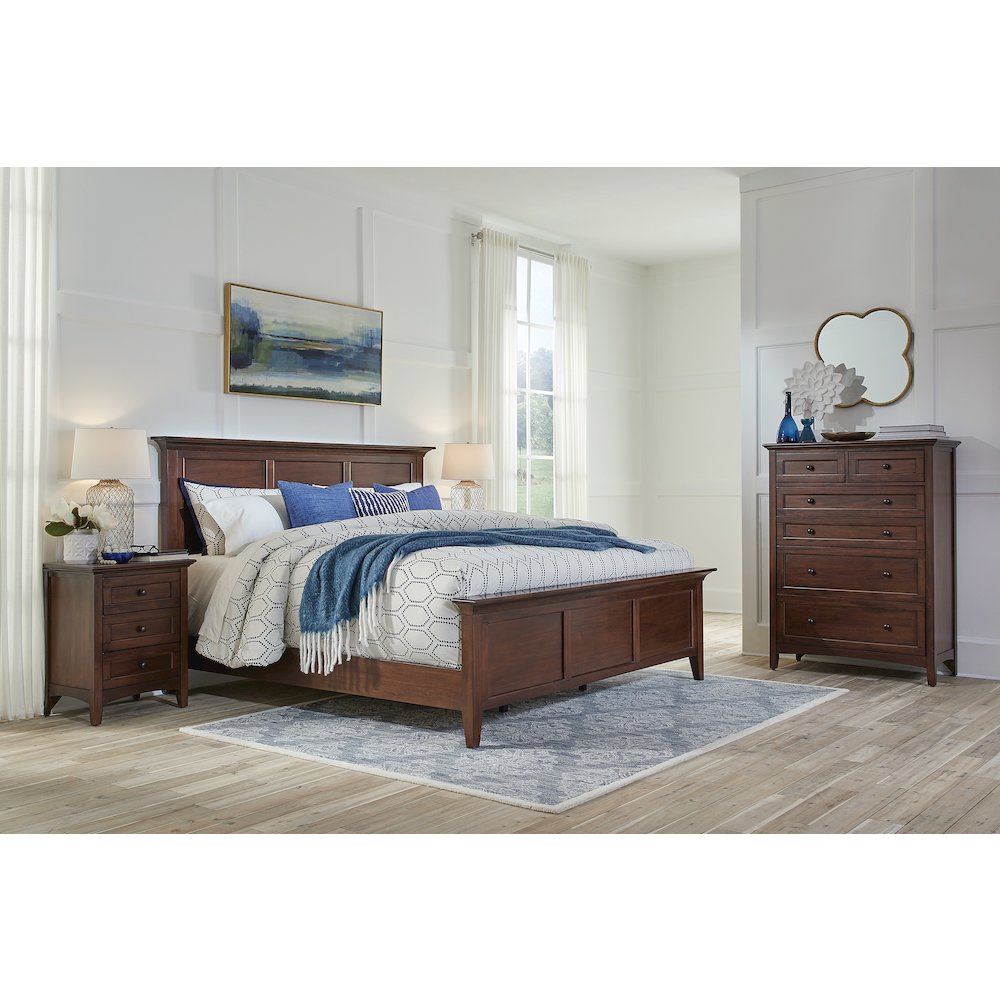 Westlake King Mansion Bed, Cherry Brown Finish. Picture 9