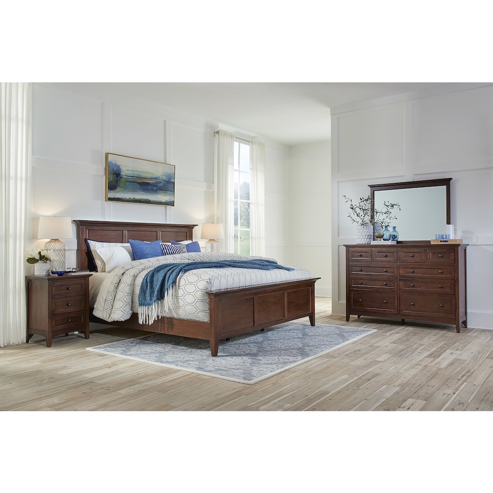 Westlake King Mansion Bed, Cherry Brown Finish. Picture 10