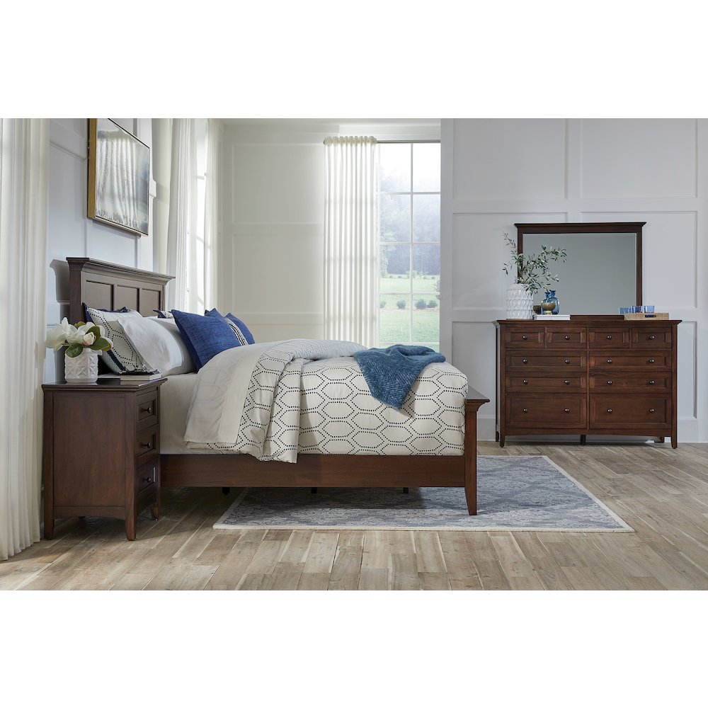 Westlake King Mansion Bed, Cherry Brown Finish. Picture 12