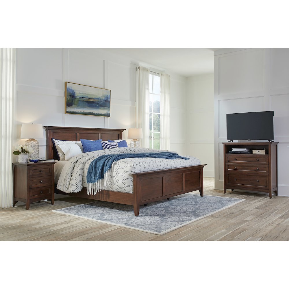 Westlake King Mansion Bed, Cherry Brown Finish. Picture 4