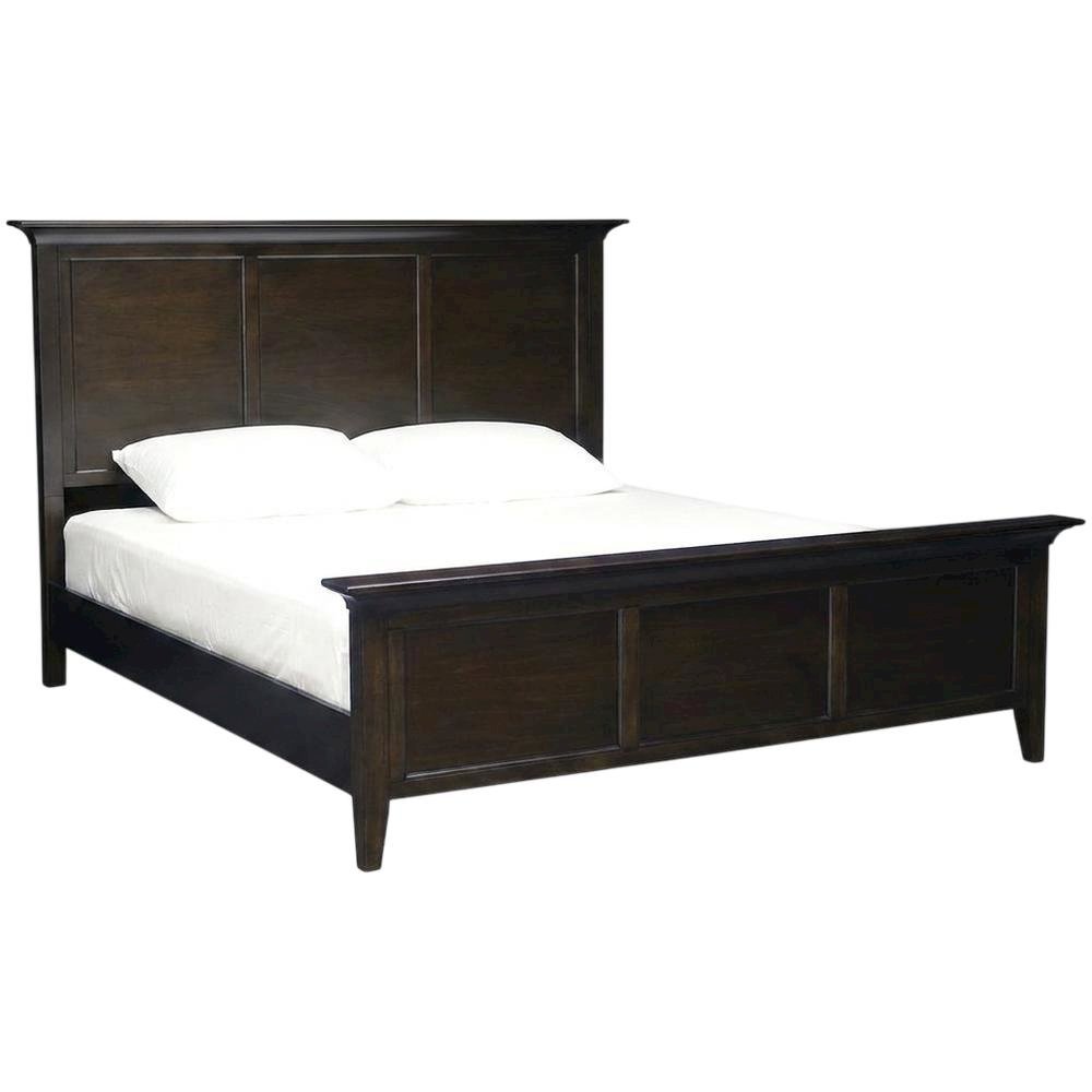 Cherry Brown Finish Platform Bed with Solid Mahogany in Transitional Style. Picture 1