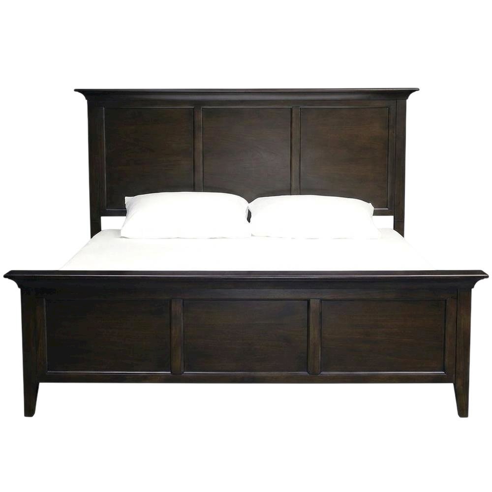 Cherry Brown Finish Platform Bed with Solid Mahogany in Transitional Style. Picture 5