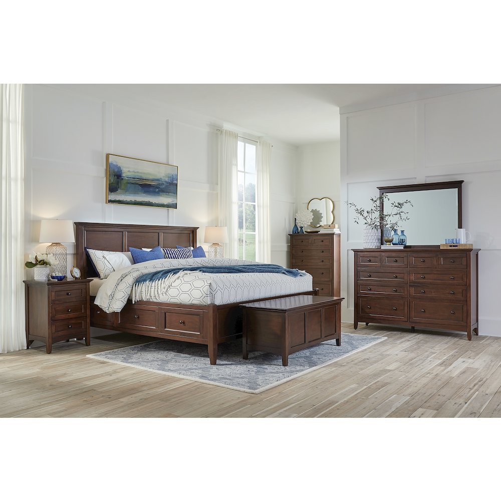 Westlake King Storage Bed, Cherry Brown Finish. Picture 11