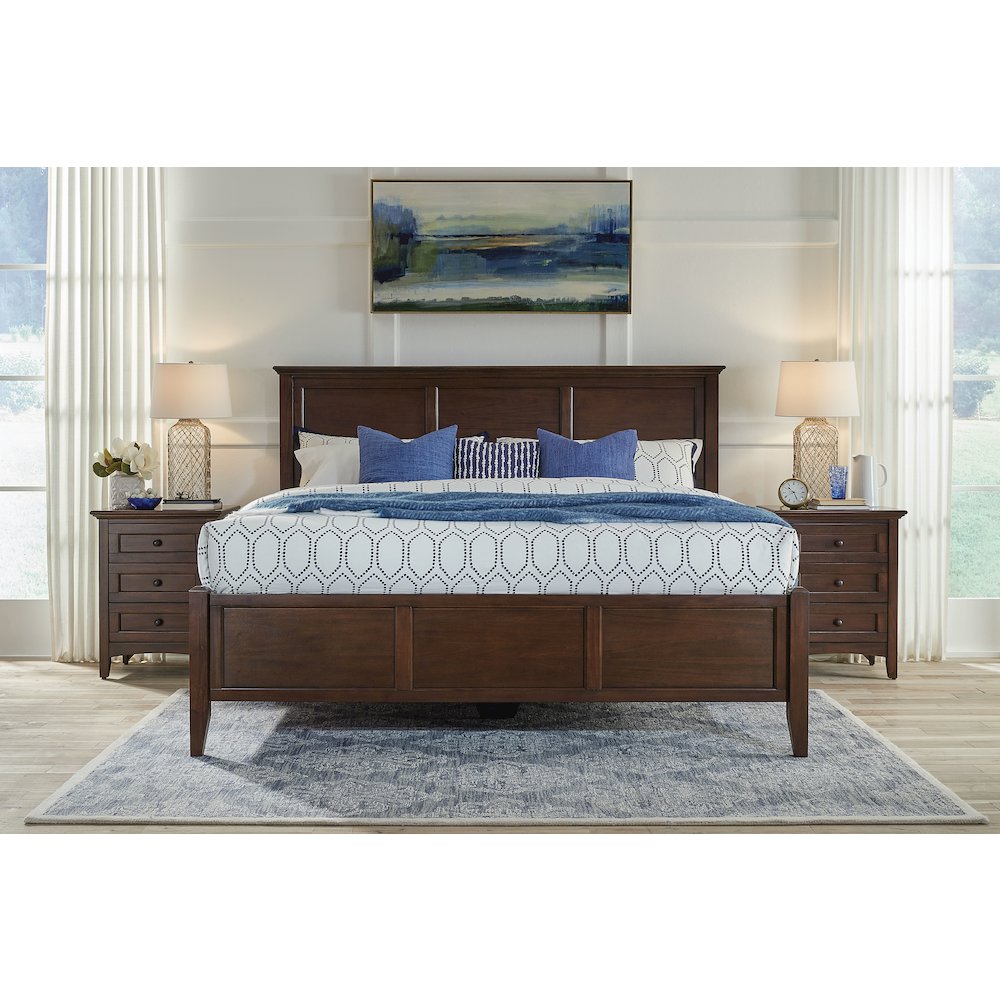Westlake King Storage Bed, Cherry Brown Finish. Picture 13