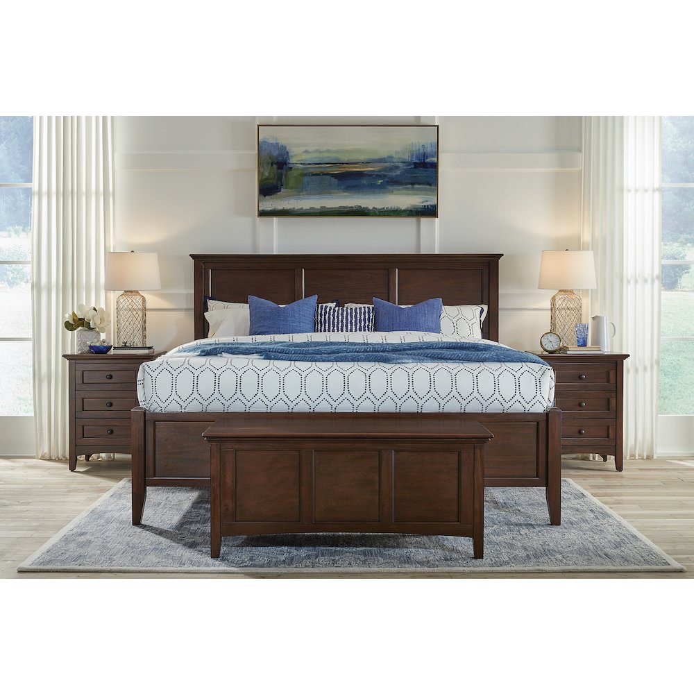 Westlake King Storage Bed, Cherry Brown Finish. Picture 14