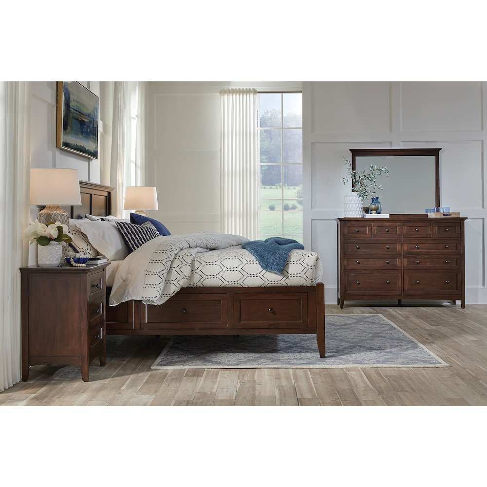 Westlake King Storage Bed, Cherry Brown Finish. Picture 15
