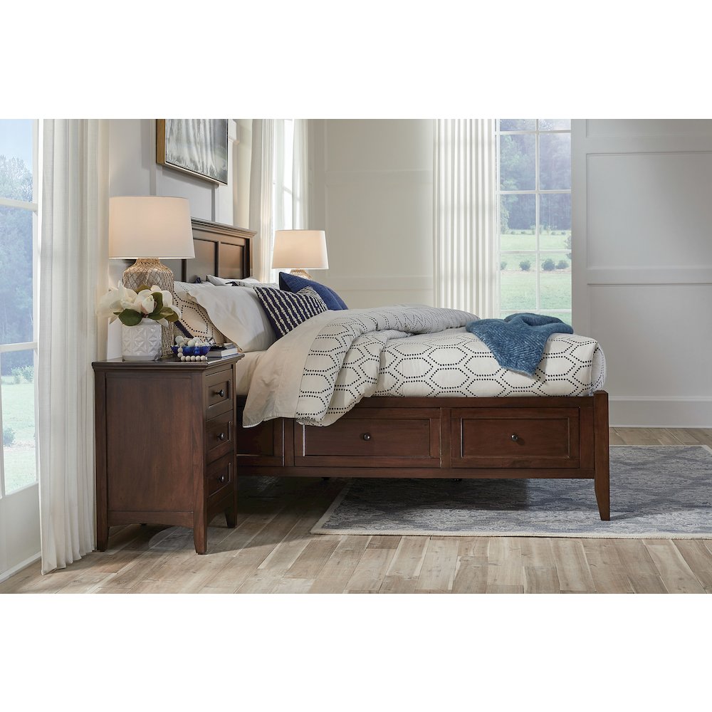 Westlake King Storage Bed, Cherry Brown Finish. Picture 4