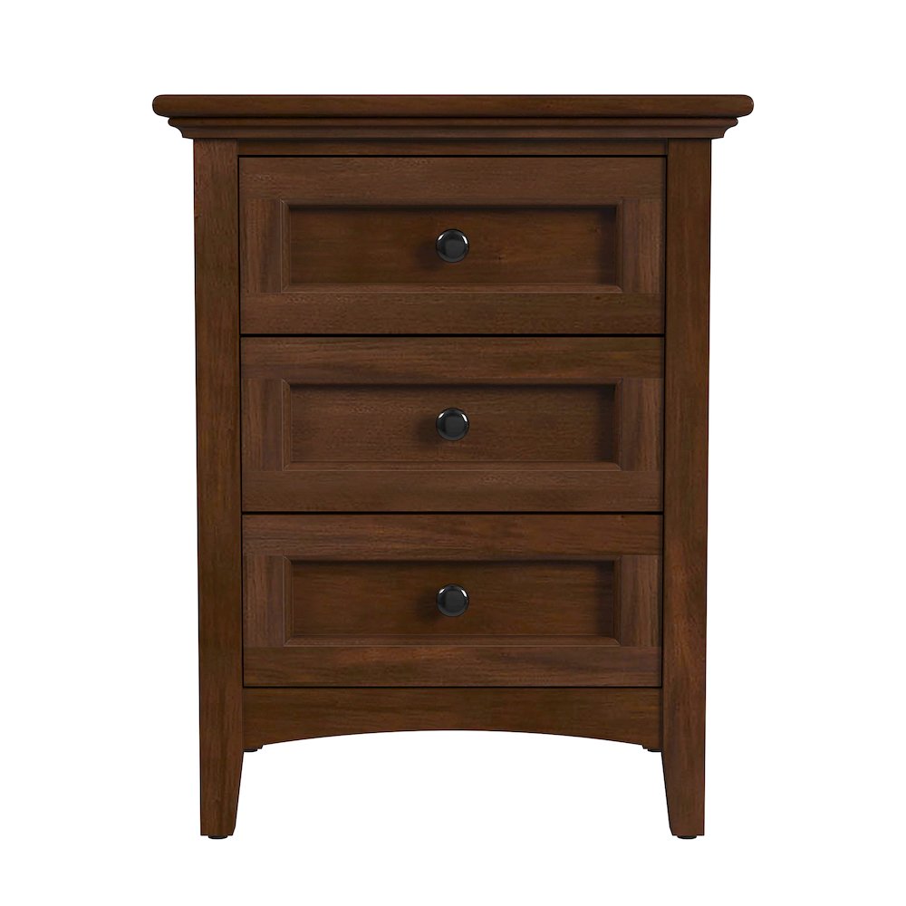 Westlake 3 Drawer Nightstand, Cherry Brown Finish. Picture 2