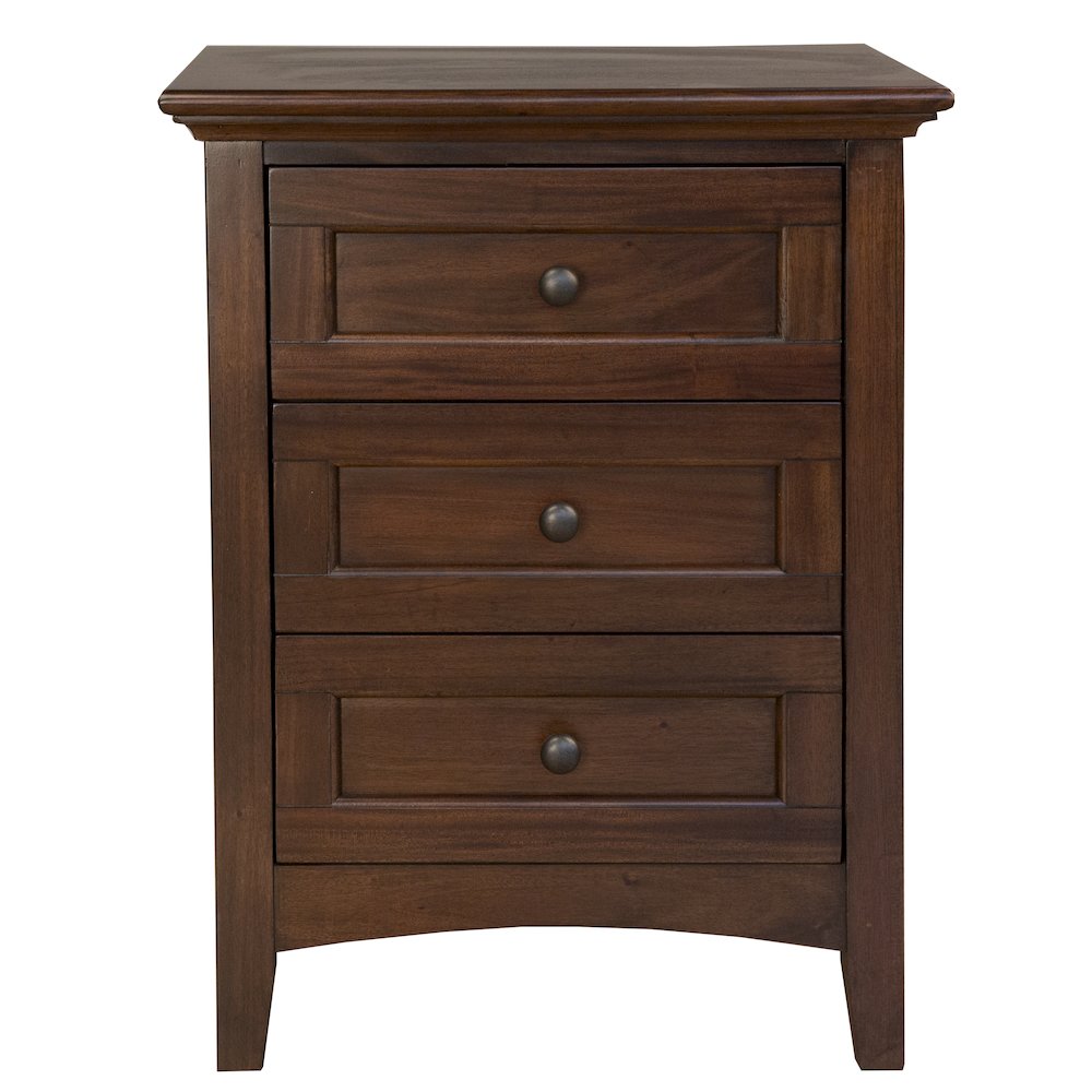 Westlake 3 Drawer Nightstand, Cherry Brown Finish. Picture 3