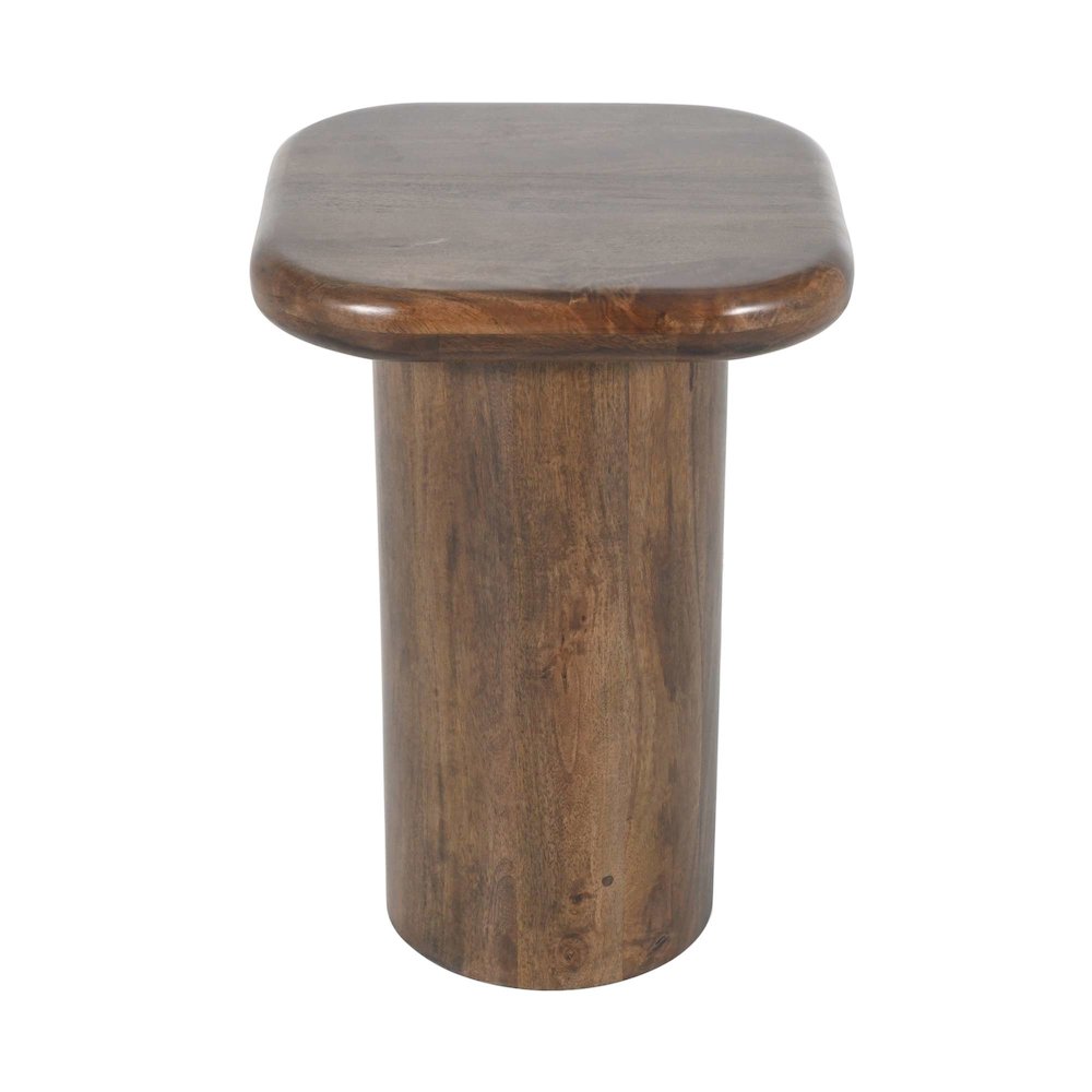 Mandara Global Modern Solid Wood Pillar Chairside Pedestal Square End Table. Picture 6
