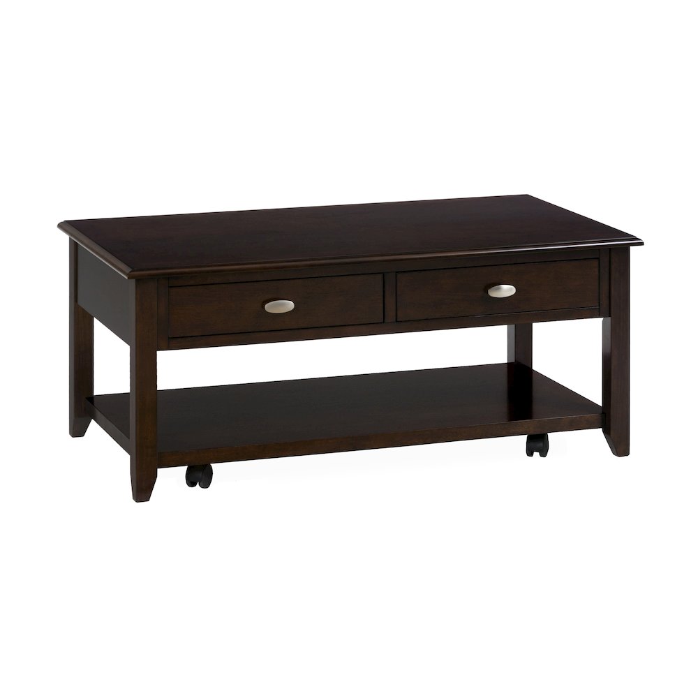 Merlot Warm Contemporary 44" Coffee Table. Picture 4