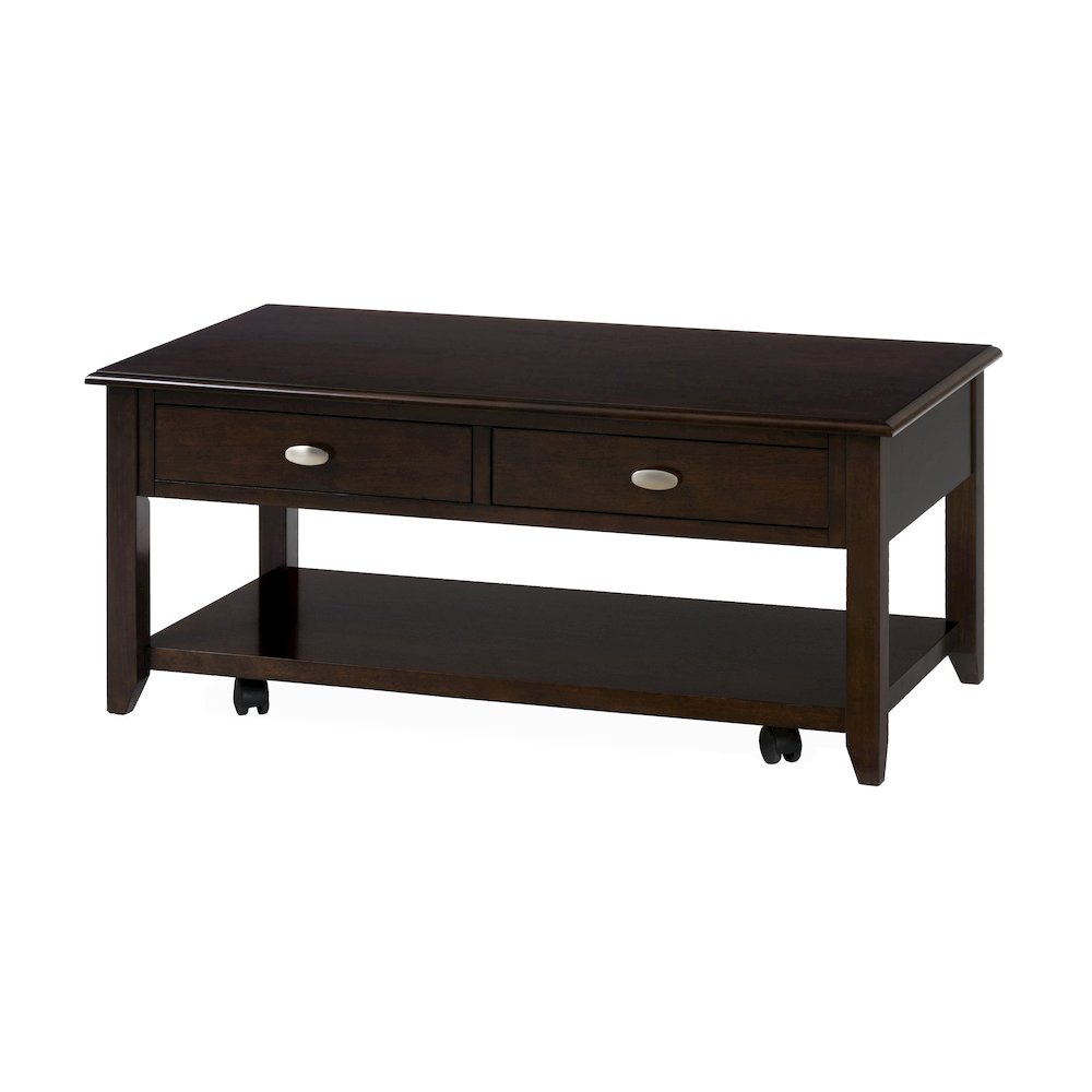 Merlot Warm Contemporary 44" Coffee Table. Picture 3