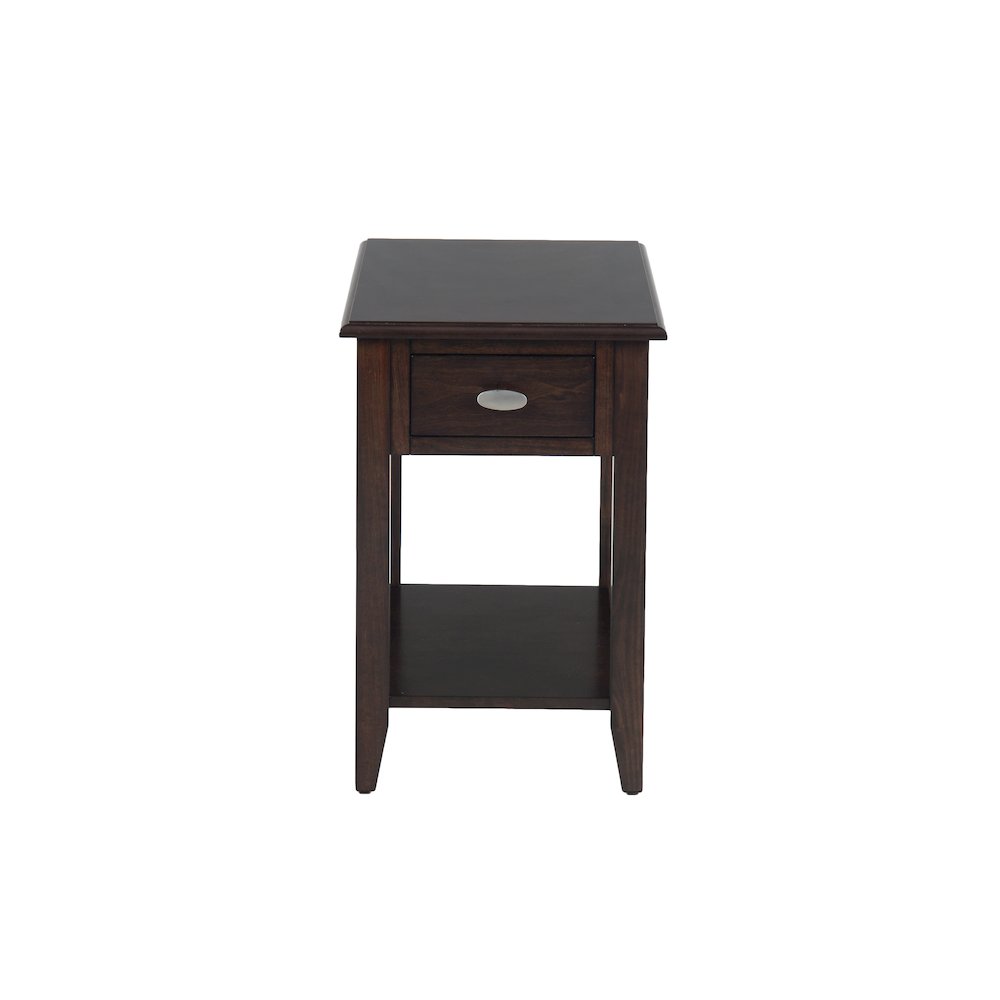 Merlot Warm Contemporary Chairside Table. Picture 1
