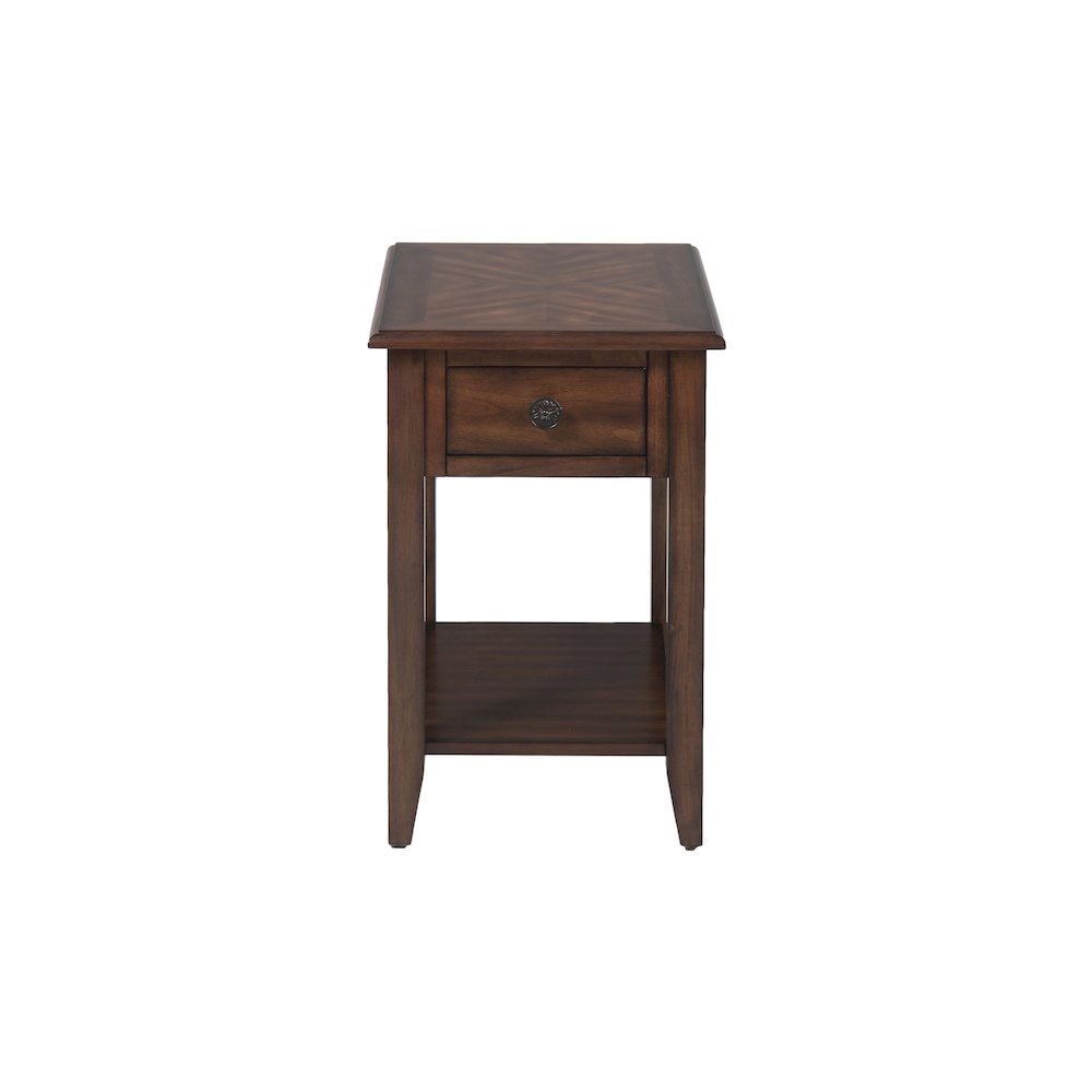 Medium Brown Chairside Table. Picture 1
