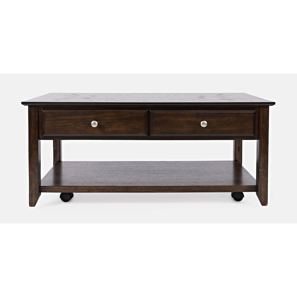Modern Espresso Four Drawer 44" Coffee Table. Picture 1