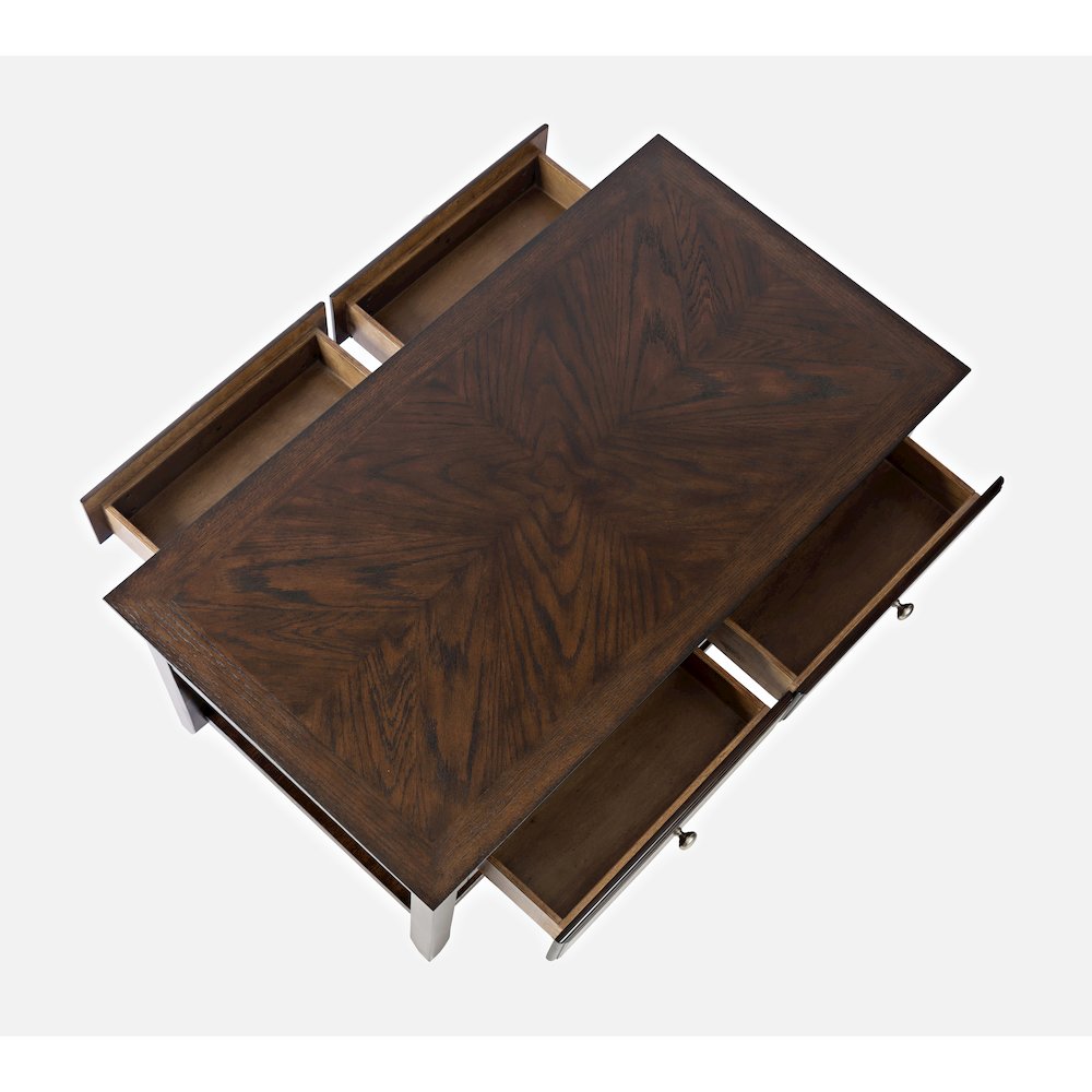 Modern Espresso Four Drawer 44" Coffee Table. Picture 5