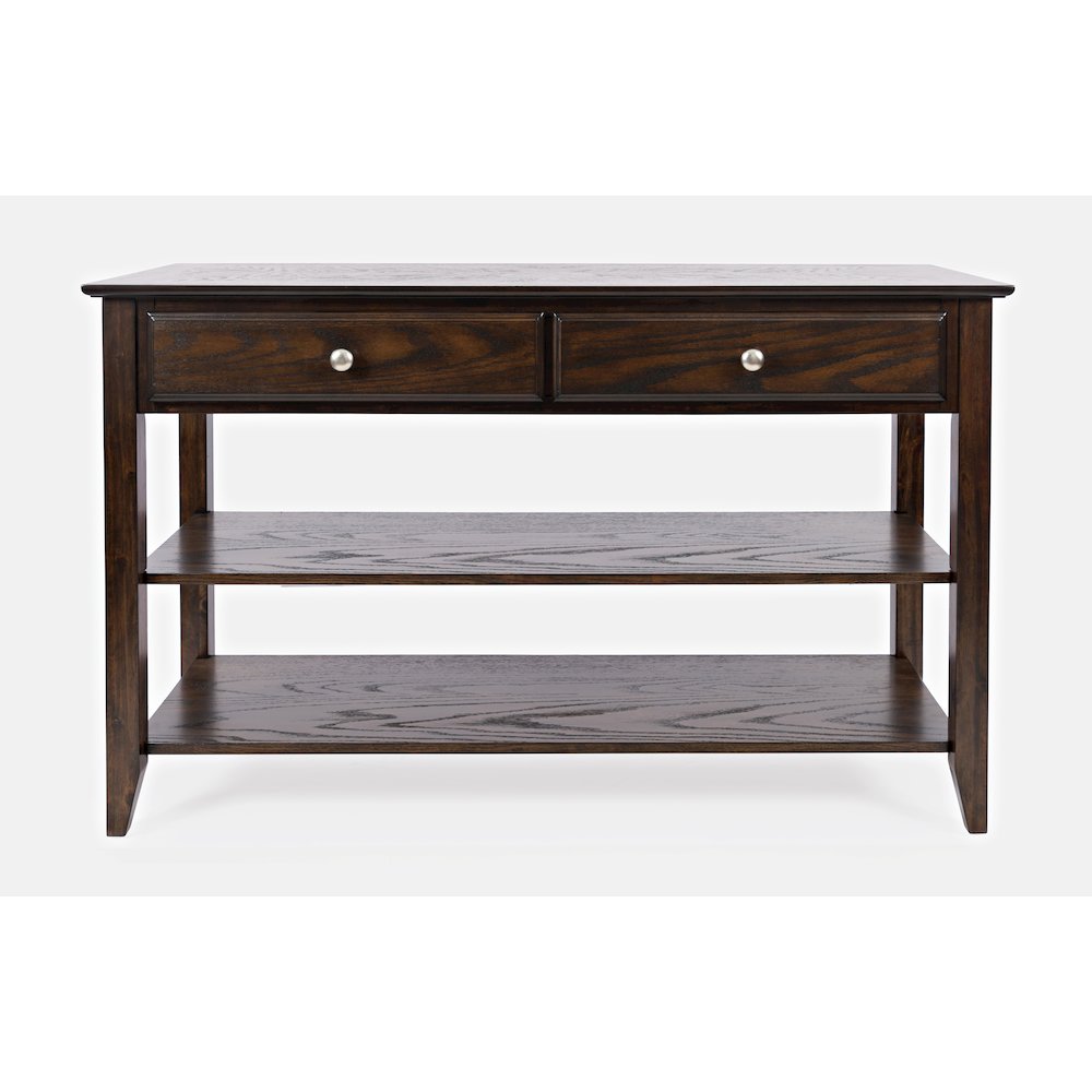 Modern Espresso Traditional 48" Sofa Console Table with Two Drawers. Picture 1